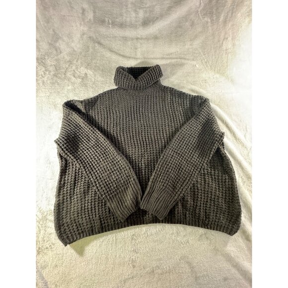 Falls Creek Sweater Women's 2X Chunky Knit Turtleneck Black Warm Winter Pullover - Picture 6 of 16